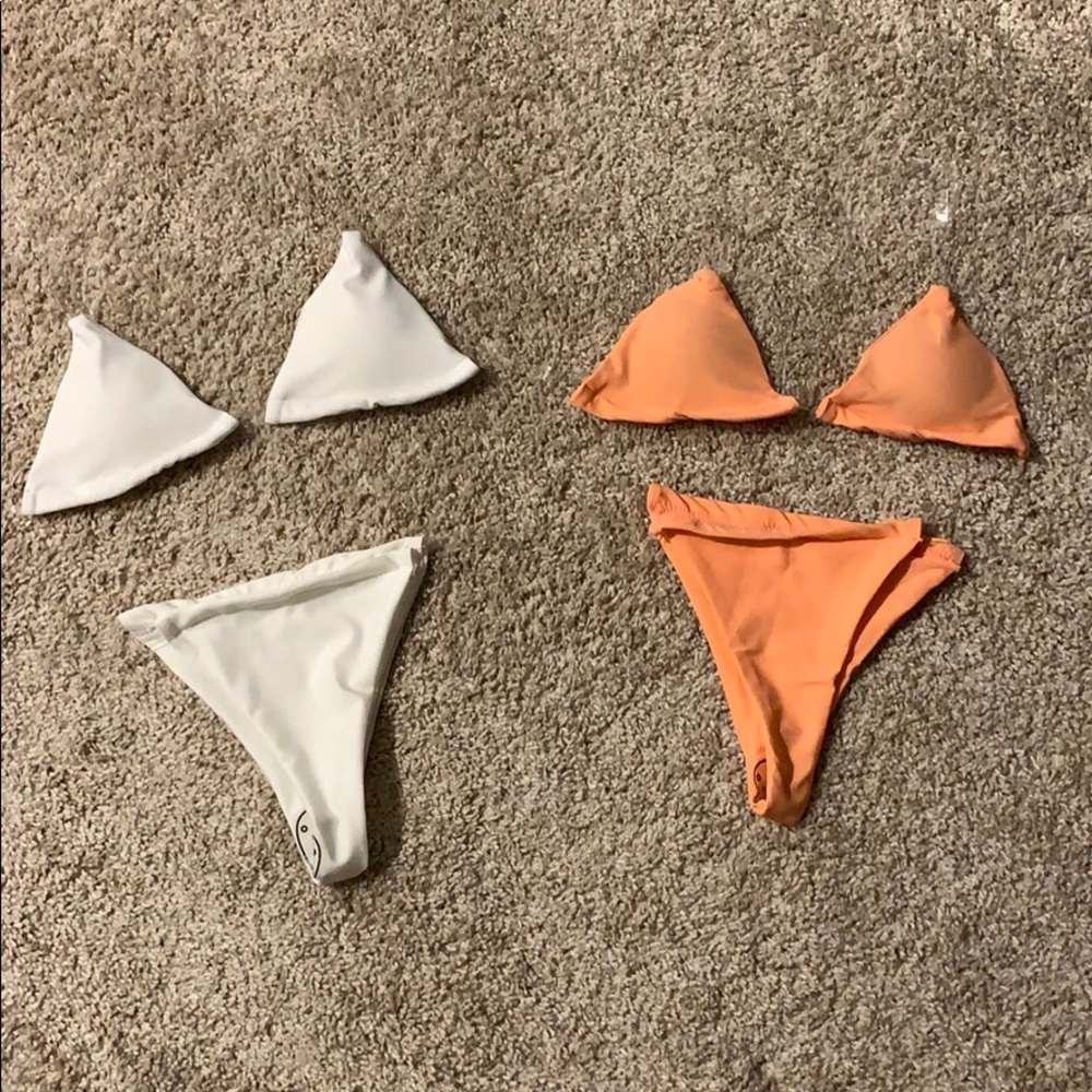 No Tan Lines - Clear Strap Bikini Coral/Orange